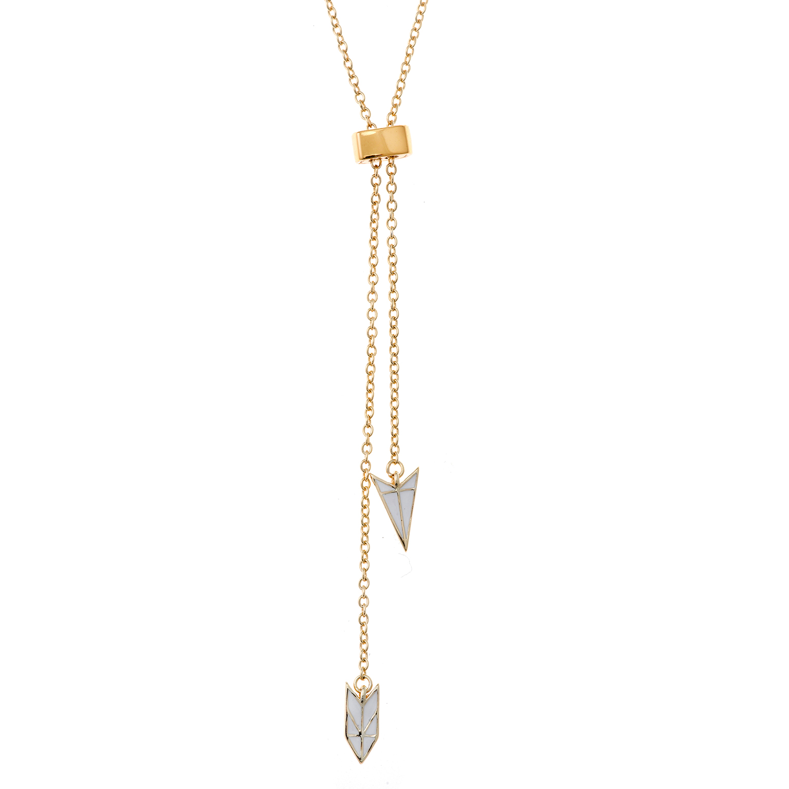 Collier cravatte mini fleche nacrée