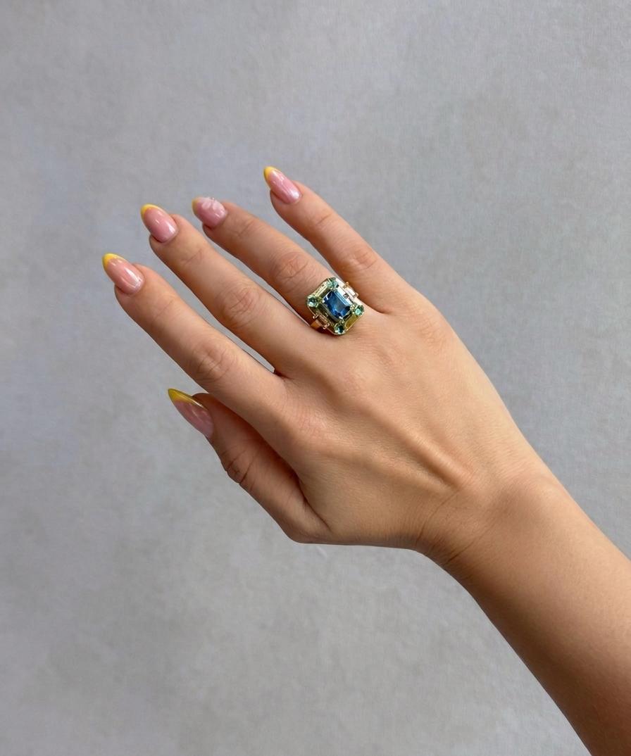 Bague L.A square blue