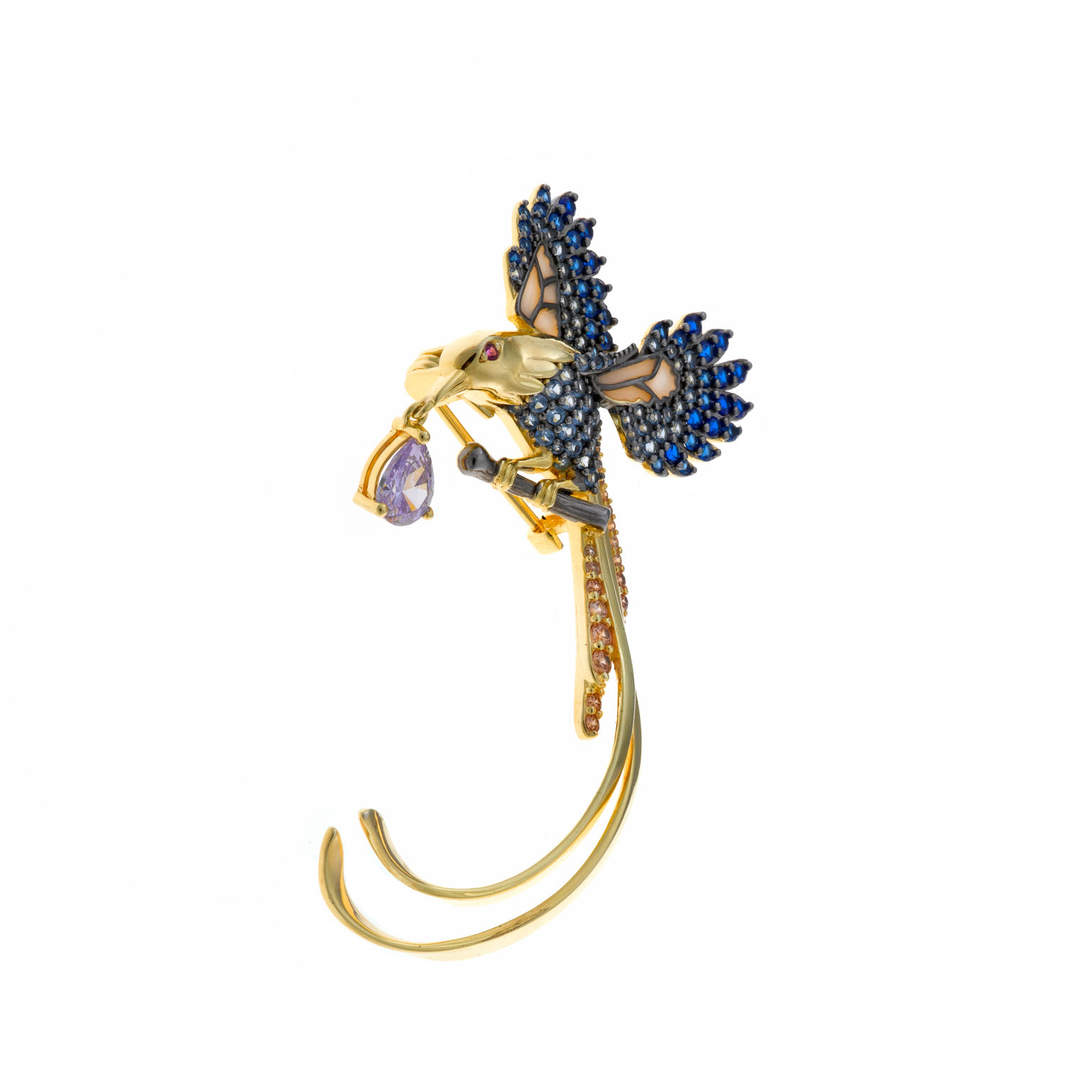 Broche Salva bird pending Amethiste