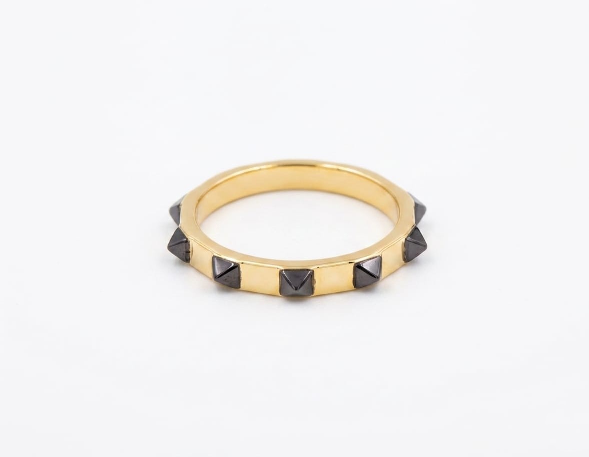 bague studs Salva noir